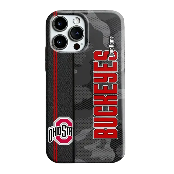 customized ohio state buckeyes camouflage stealth scarlet gray phone case best selling
