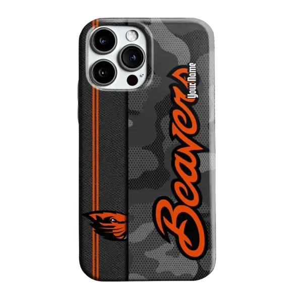 customized oregon state beavers camouflage stealth orange gray phone case best selling