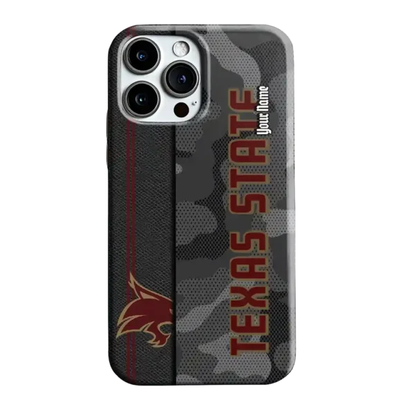 customized texas state bobcats camouflage stealth maroon gray phone case best selling