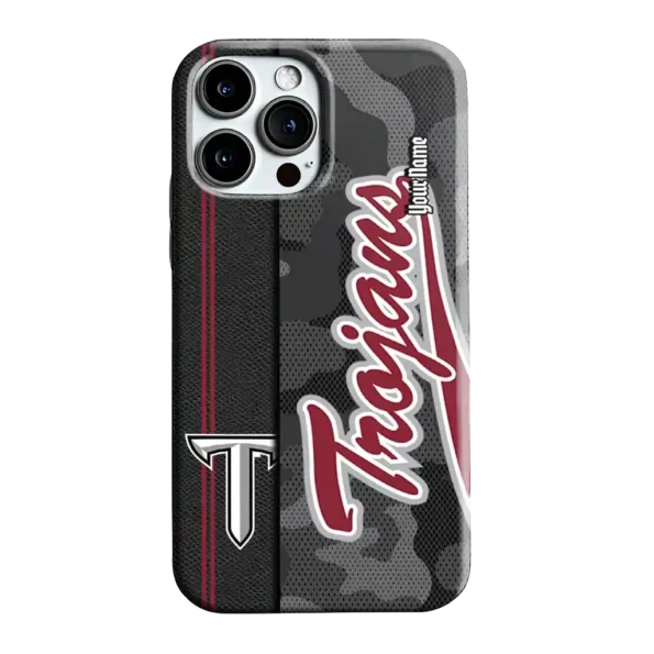 customized troy trojans camouflage stealth red gray phone case best selling