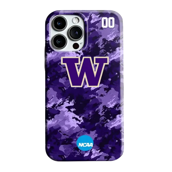customized washington huskies camo abstract purple phone case best selling