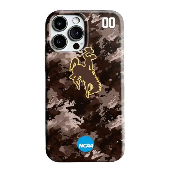 customized wyoming cowboys camo abstract brown phone case best selling