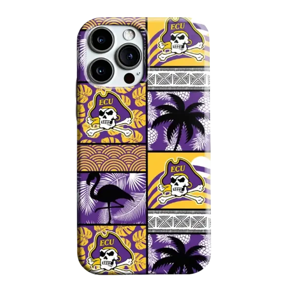 east carolina pirates flamingo palm trees purple phone case best selling