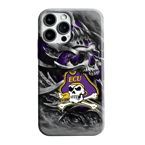 east carolina pirates skull blades purple gray phone case best selling