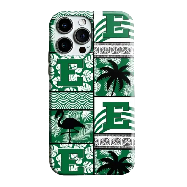 eastern michigan eagles flamingo palm trees green phone case best selling