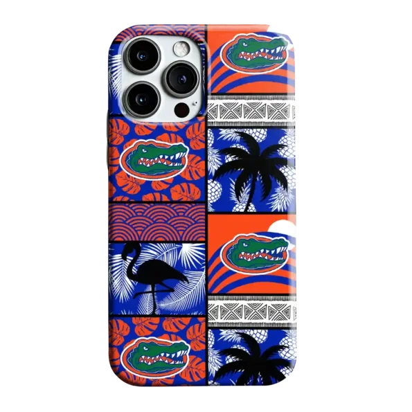 florida gators flamingo palm trees blue phone case best selling