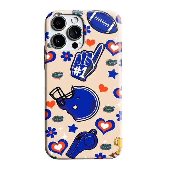 florida gators helmet hearts blue cream phone case best selling