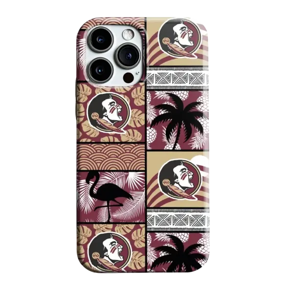 florida state seminoles flamingo palm trees garnet phone case best selling