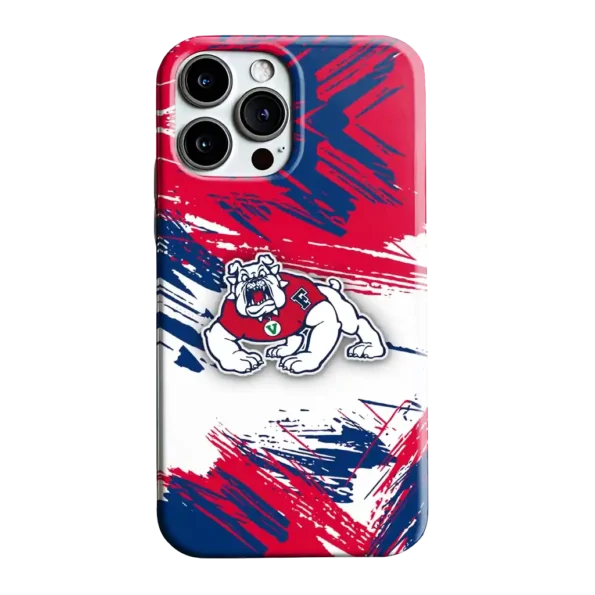 fresno state bulldogs brushstroke clash red white phone case best selling