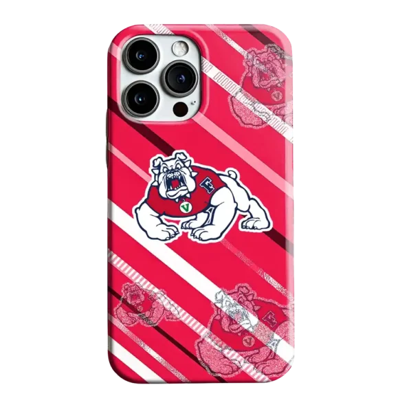 fresno state bulldogs linear stripes red phone case best selling