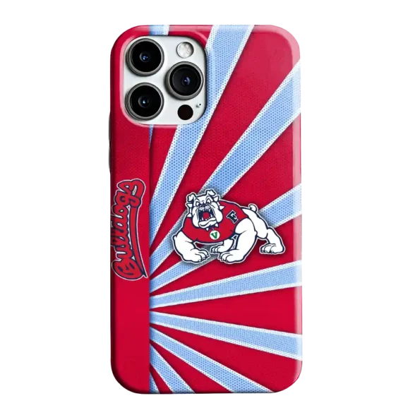 fresno state bulldogs sunburst rays red phone case best selling