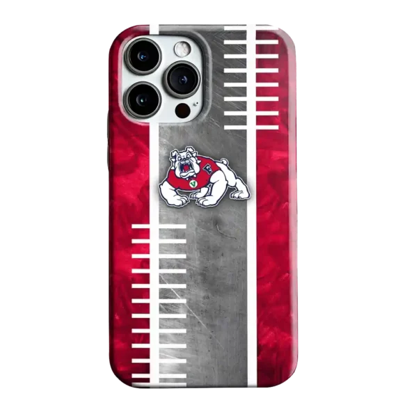 fresno state bulldogs yard markers red gray phone case best selling