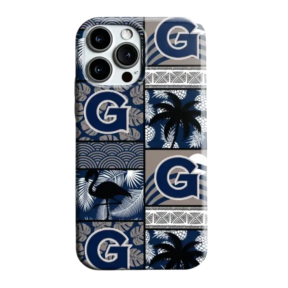 georgetown hoyas flamingo palm trees blue phone case best selling