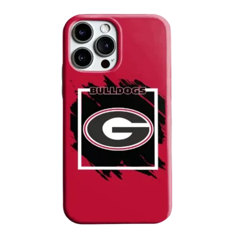 Georgia Bulldogs Brush Square Red Phone Case