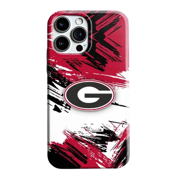 georgia bulldogs brushstroke clash red white phone case best selling
