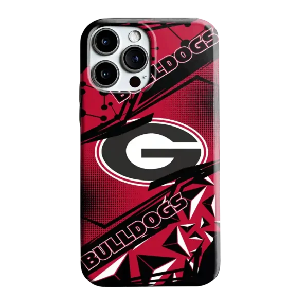georgia bulldogs jagged flash red black phone case best selling