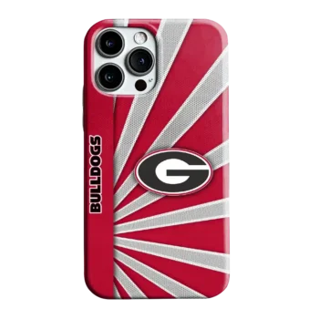 Georgia Bulldogs Sunburst Rays Red Phone Case
