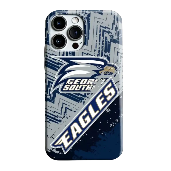 georgia southern eagles abstract zigzag blue phone case best selling