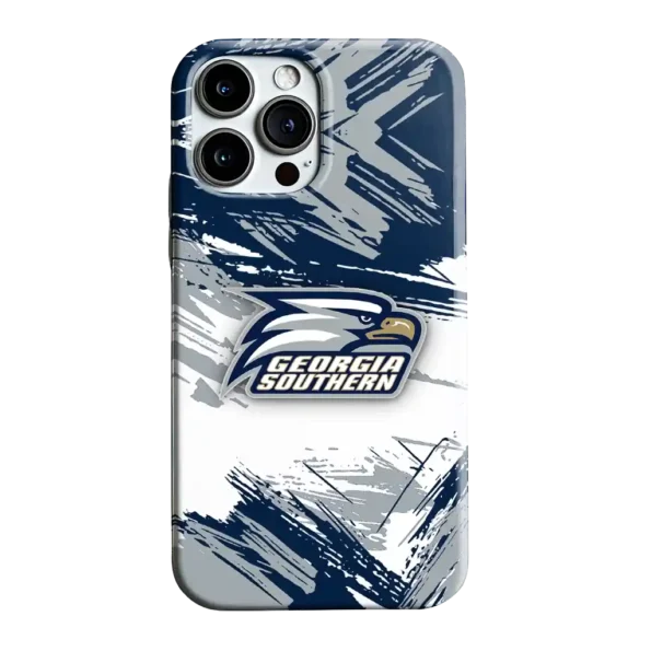 georgia southern eagles brushstroke clash blue white phone case best selling
