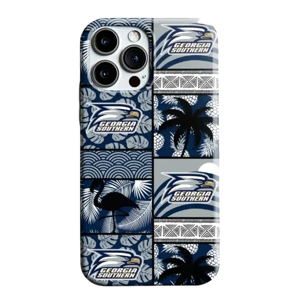 georgia southern eagles flamingo palm trees blue phone case best selling