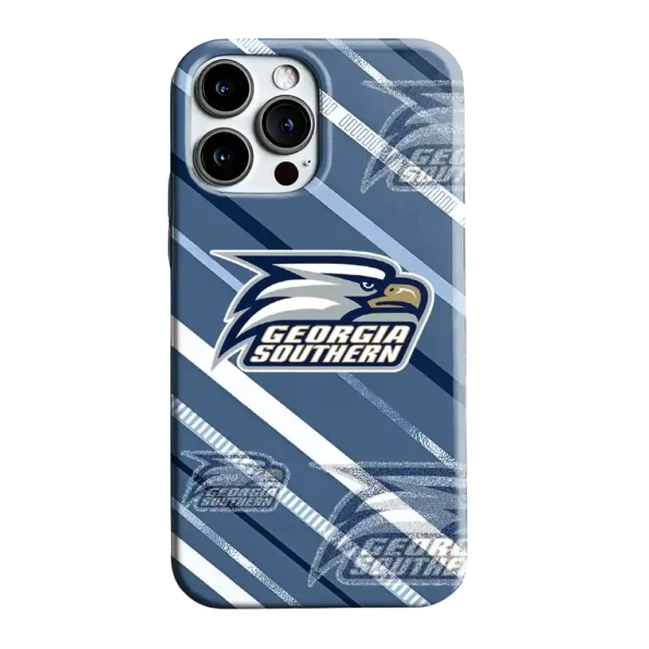 georgia southern eagles linear stripes blue phone case best selling