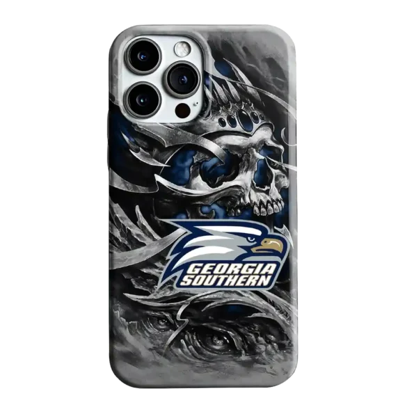georgia southern eagles skull blades blue gray phone case best selling