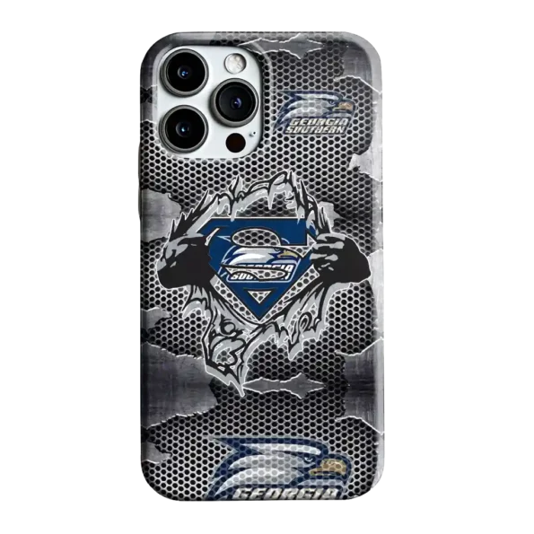 georgia southern eagles superman emblem burst gray phone case best selling