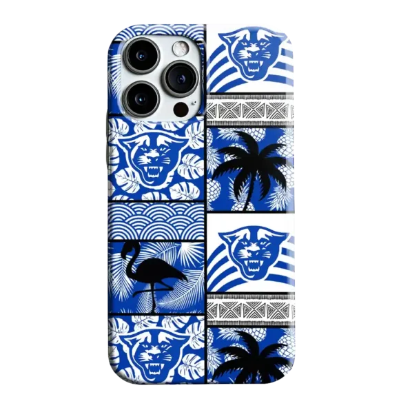 georgia state panthers flamingo palm trees blue phone case best selling