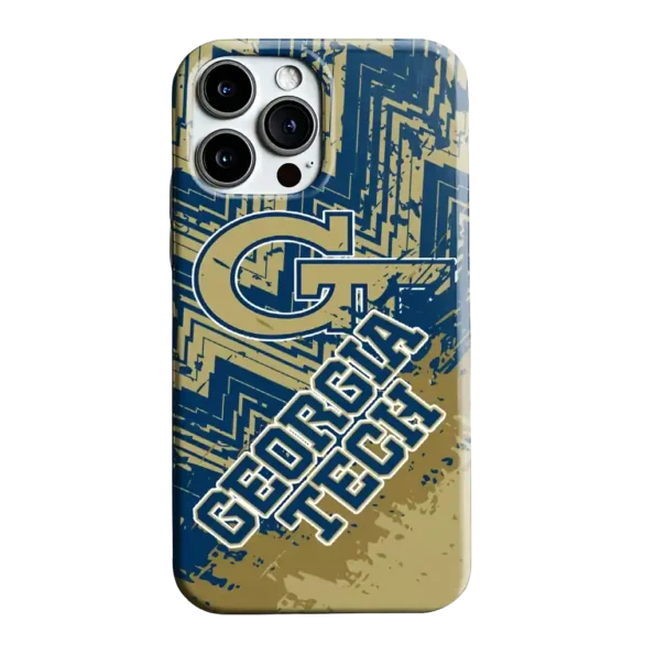 georgia tech yellow jackets abstract zigzag gold phone case best selling
