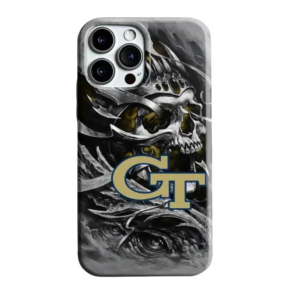 georgia tech yellow jackets skull blades gold gray phone case best selling