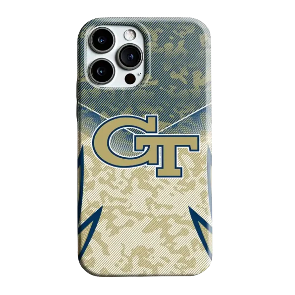 georgia tech yellow jackets striped overlay gold phone case best selling