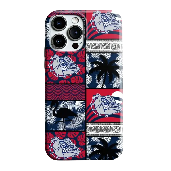 gonzaga bulldogs flamingo palm trees blue phone case best selling
