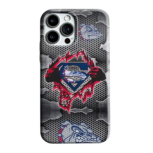 gonzaga bulldogs superman emblem burst gray phone case best selling