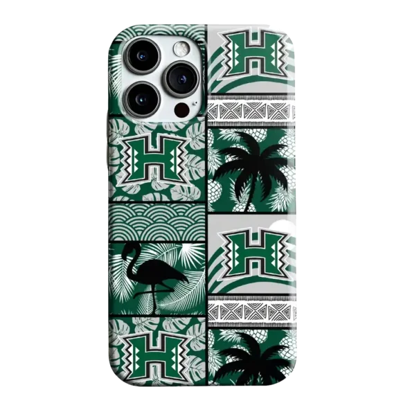 hawaii rainbow warriors flamingo palm trees green phone case best selling
