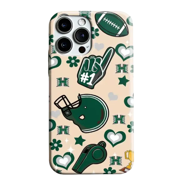 hawaii rainbow warriors helmet hearts green cream phone case best selling