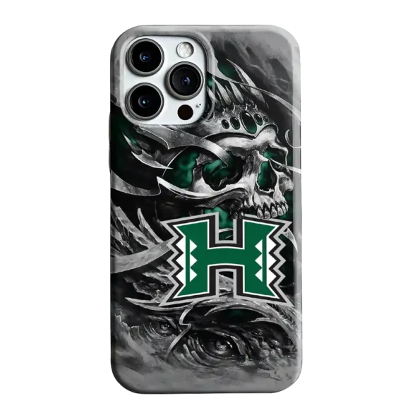 hawaii rainbow warriors skull blades green gray phone case best selling