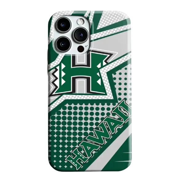 hawaii rainbow warriors star outline green phone case best selling