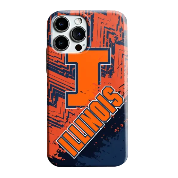 illinois fighting illini abstract zigzag blue phone case best selling