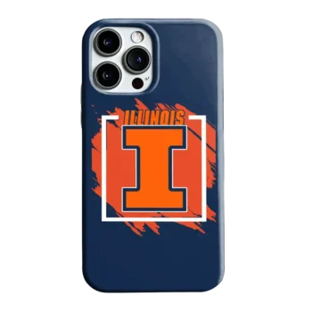 Illinois Fighting Illini Brush Square Blue Phone Case