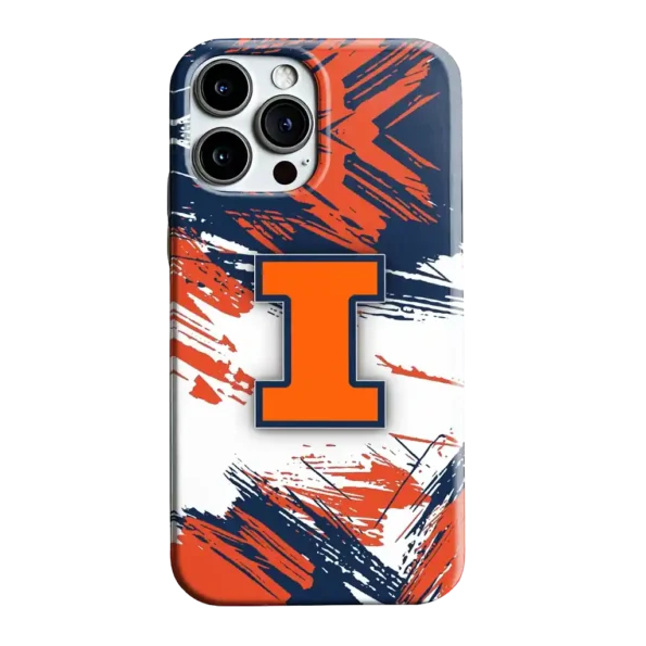 illinois fighting illini brushstroke clash blue white phone case best selling