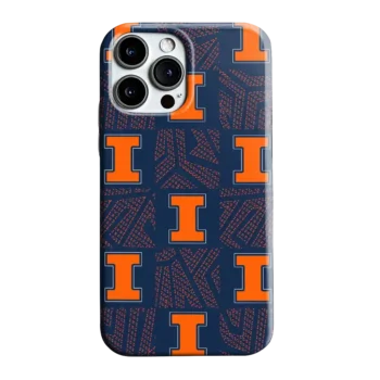 Illinois Fighting Illini Chevron Squares Blue Phone Case