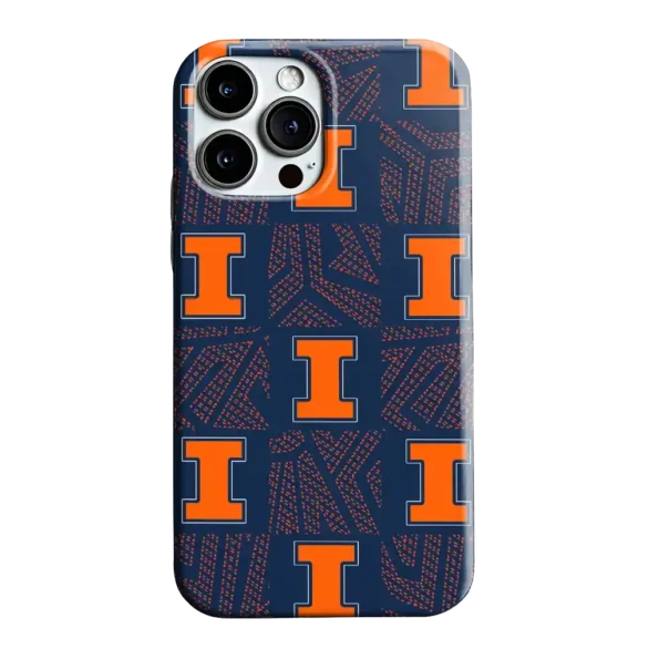 illinois fighting illini chevron squares blue phone case best selling