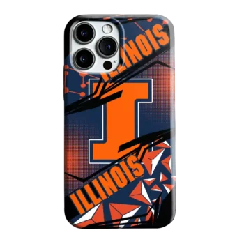 Illinois Fighting Illini Jagged Flash Blue Black Phone Case