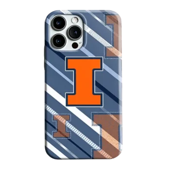 Illinois Fighting Illini Linear Stripes Blue Phone Case