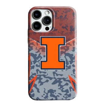 Illinois Fighting Illini Striped Overlay Blue Phone Case