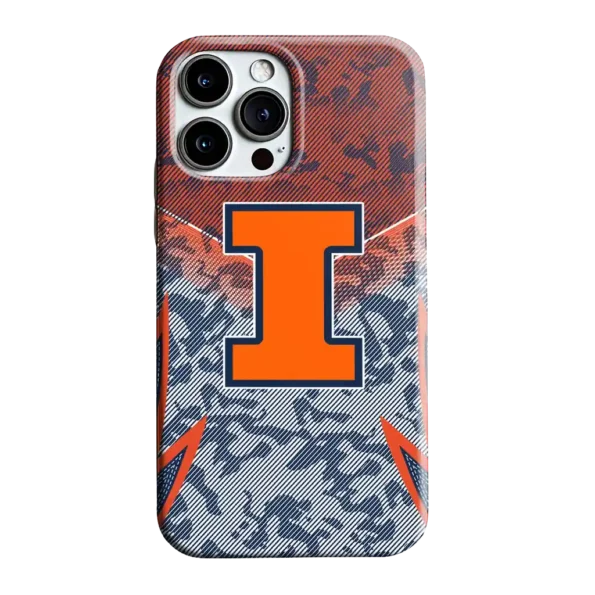 illinois fighting illini striped overlay blue phone case best selling