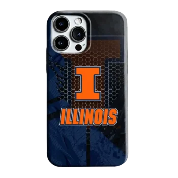 Illinois Fighting Illini Web Overlay Blue Phone Case