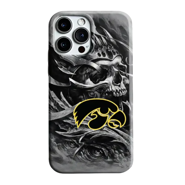 iowa hawkeyes skull blades black gray phone case best selling
