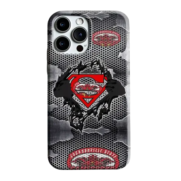 jacksonville state gamecocks superman emblem burst gray phone case best selling