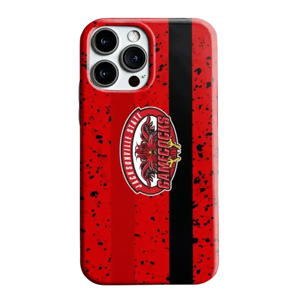 jacksonville state gamecocks textured stripe red phone case best selling